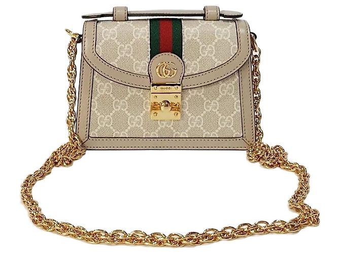 Gucci Bolsa de ombro mini Ophidia GG Marrom