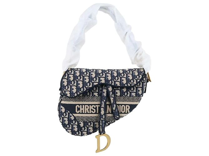 Dior Borsa a tracolla Saddle Oblique Navy Blu