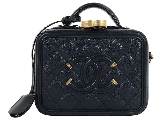 Chanel Vanity Case Series Caviar Black Noir