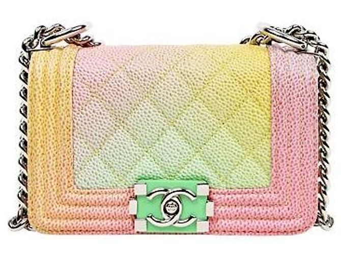 Chanel Rainbow Mini Caviar Boy Bag Multiple colors
