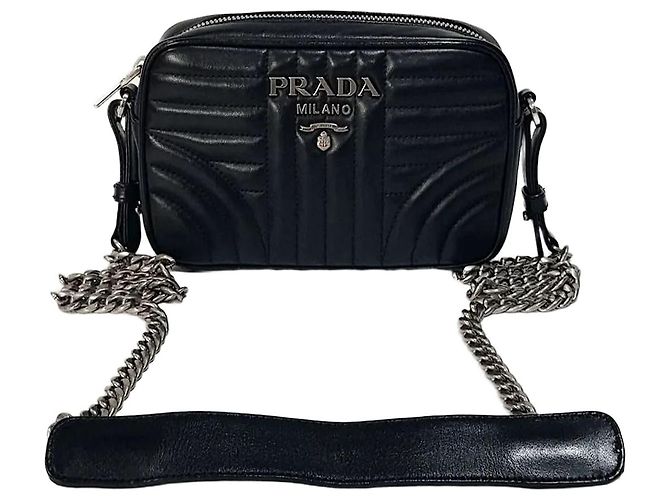 Prada Borsa a tracolla Diagram Chain Nero
