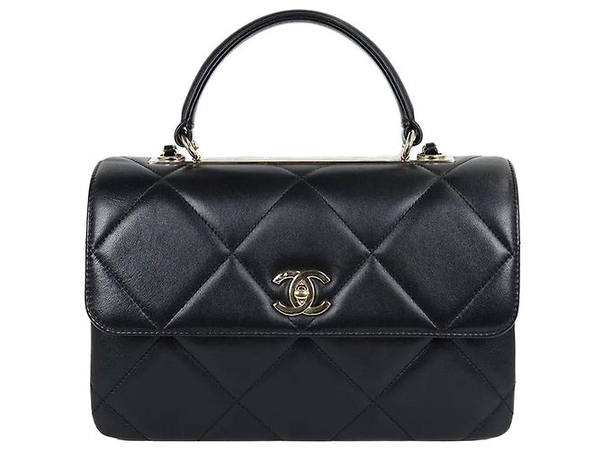 Trendy CC Chanel Borsa CC Medium Flap Trendy Serie Nero e Oro
