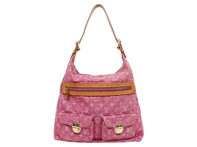Louis Vuitton Pink Denim Slouchy Shoulder Bag