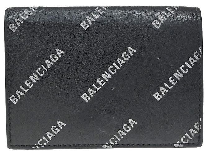 Balenciaga Logo Trifold Leather Mini