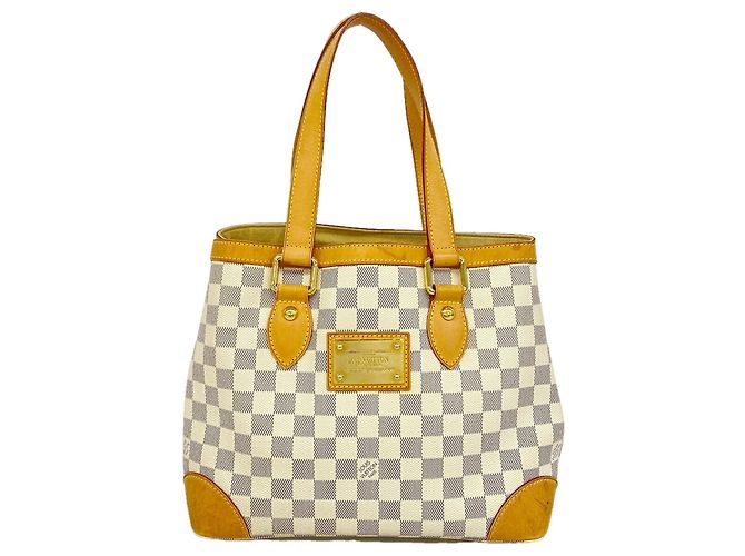 Saco Tote Louis Vuitton Damier Azur Hampstead PM Branco