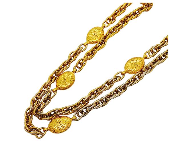 Collar Chanel chapado en oro Dorado