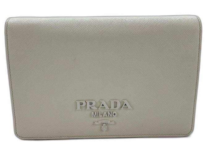 Prada Mini Handtasche Logo Shoulder Bag Weiß