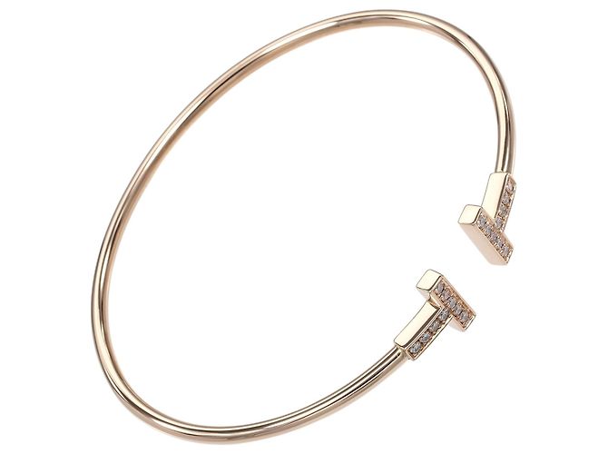 Tiffany T Tiffany & Co. T Wire Ouro Rosa 18K com Diamantes Dourado