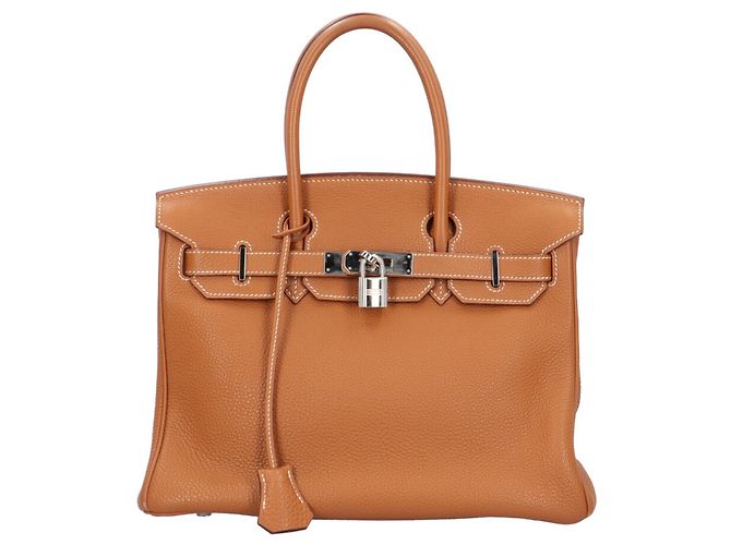 Hermès Bolsa Hermes Birkin 30 em couro Togo marrom Dourado
