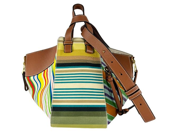Loewe Hammock Schultertasche Braun Mehrfarben