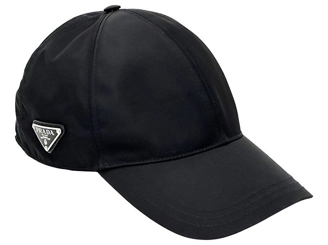 Cappello Prada in nylon nero