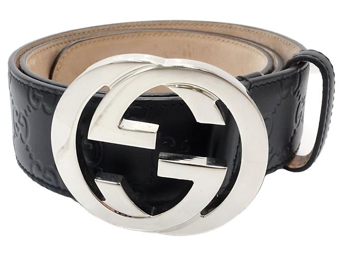 Gucci Black Leather Interlocking G Belt