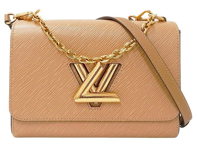 Twist Sac à main Louis Vuitton en cuir Epi Noir Camel