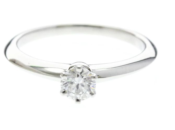 Tiffany & Co. Tiffany Setting Solitaire Platina com Diamante RBC Prata
