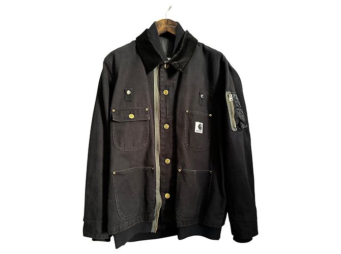 Carhartt x Sacai Jacke aus schwarzer Baumwolle