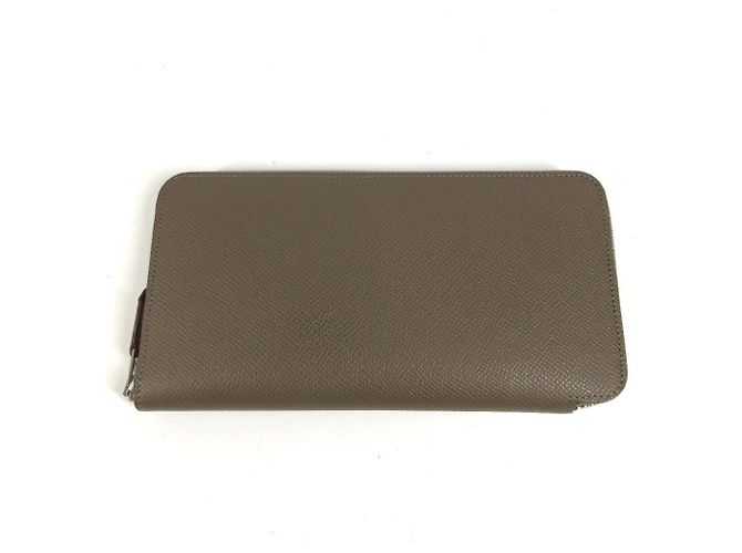 Hermès Hermes Azap Long Silk'in Wallet in Gray Epsom Leather Brown