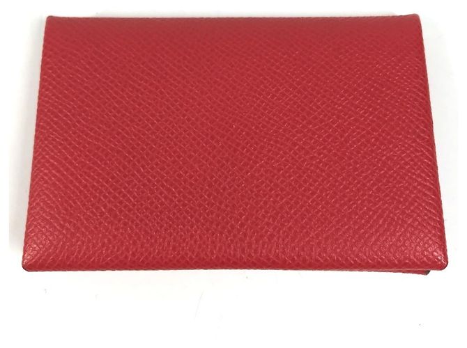 Hermès Hermes Calvi Visitenkartenetui Rot