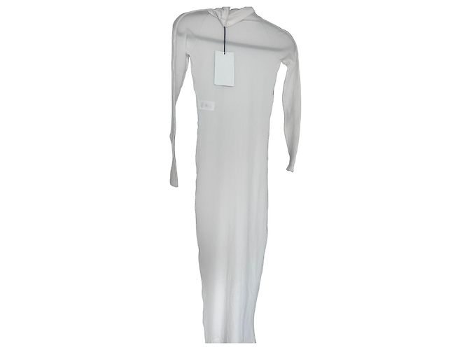 Alaïa Langes weißes Kleid mit Rollkragen
