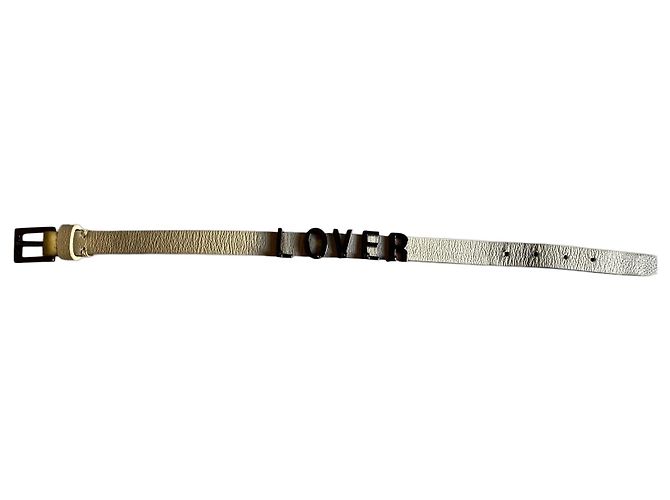 Valentino Lederarmband mit Logo Weiß