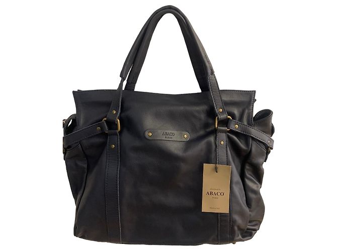 Sac à main ABACO Paris en cuir bleu marine Bleu foncé
