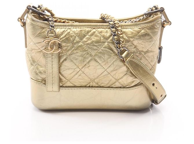 Borsa a tracolla Chanel Gabrielle de Small Hobo D'oro