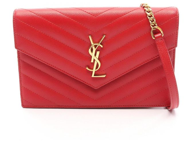 Borsa a spalla a busta Cassandra Yves Saint Laurent Rosso