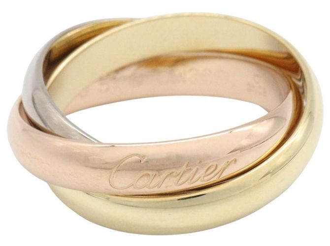 Anillo Cartier Trinity 18K Oro Rosa Blanco y Amarillo Plata Dorado
