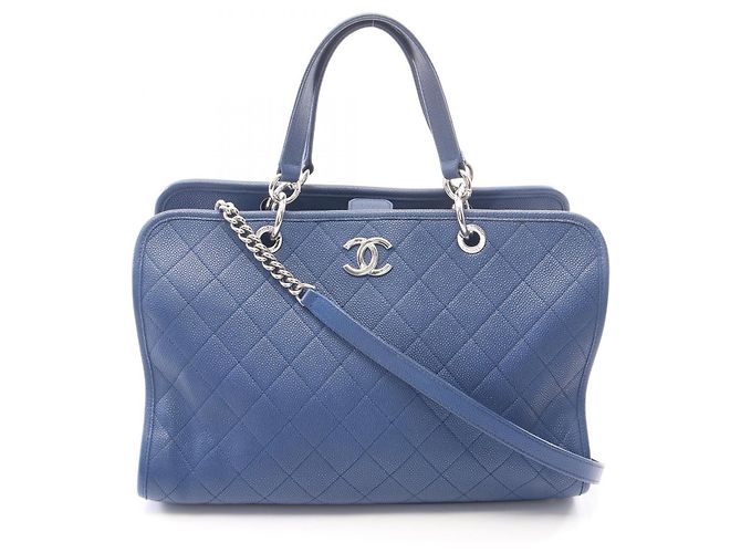 Saco Tote 2-Way Chanel Matelassé Azul