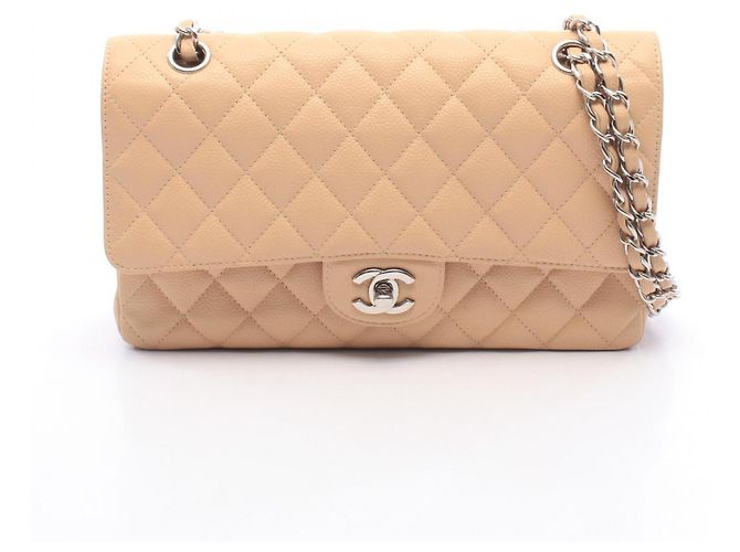 Borsa a tracolla Chanel Matelassé Double Flap Beige