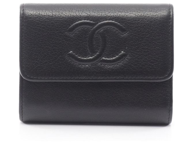 Monedero de piel Chanel Coco Mark Negro