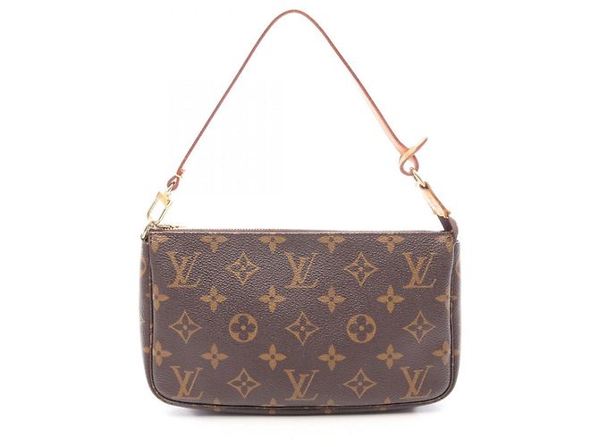Louis Vuitton Pochette Accessoires Monogram Handbag Castaño Monograma
