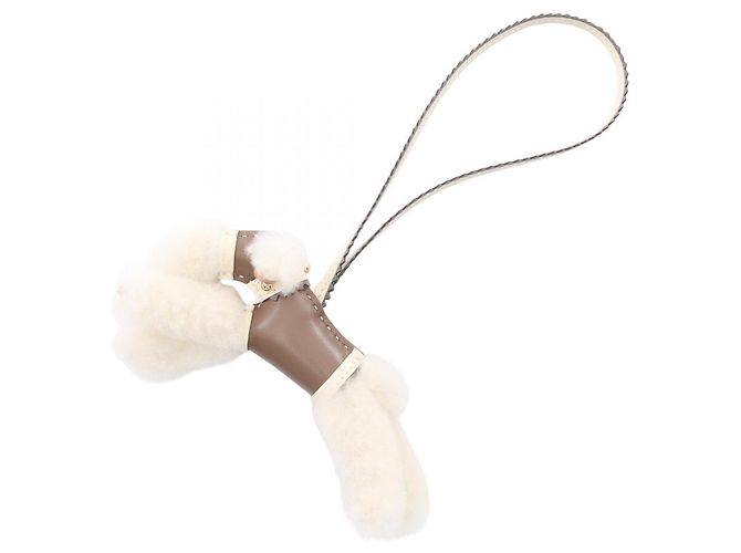 Hermès Accessorio Hermes Buddy Charm Etoupe Stud Marrone Bianco
