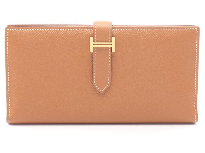 Hermès Hermes Bearn Soufflé Brown Long Wallet