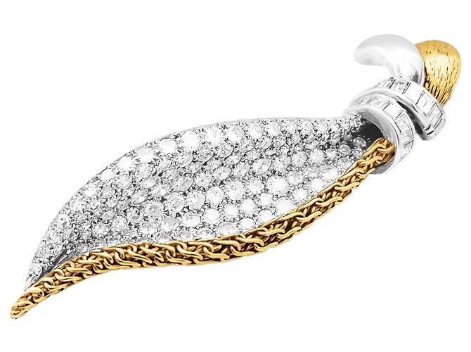 Autre Marque Broche, ouro de dois tons e diamantes.