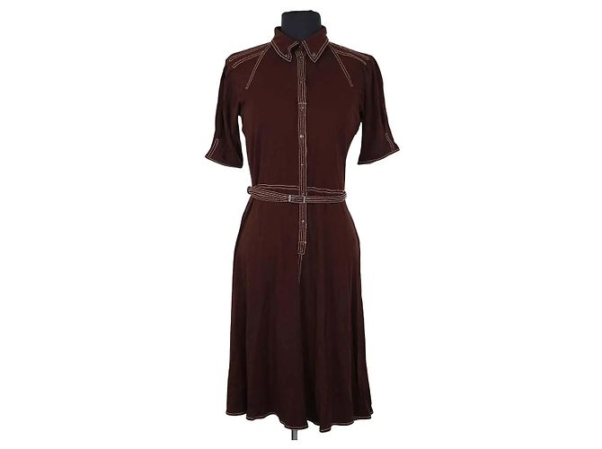 Hermès Kleid braun aus Viskose M