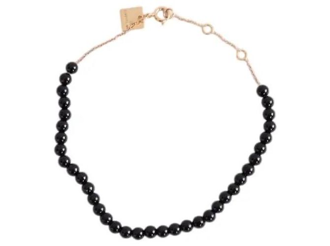 Bracciale Ginette Ny nero in oro rosa