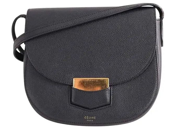 Borsa a tracolla Céline in pelle nera Nero