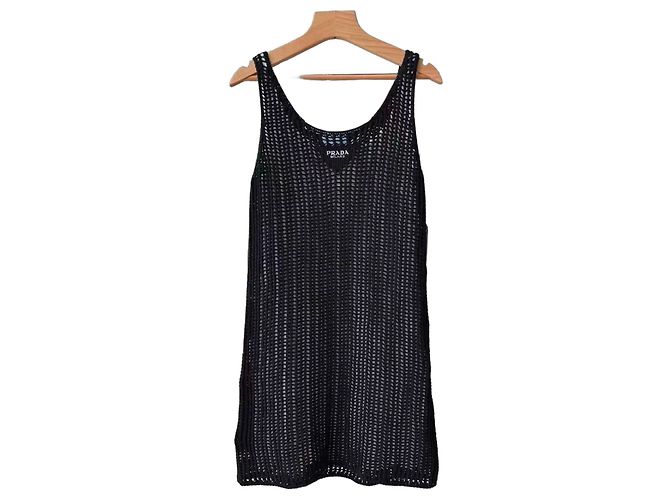 Vestido Prada de algodón negro Multicolor