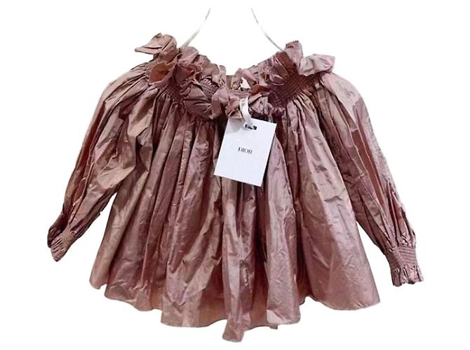 Top Dior de seda rosa Multicor