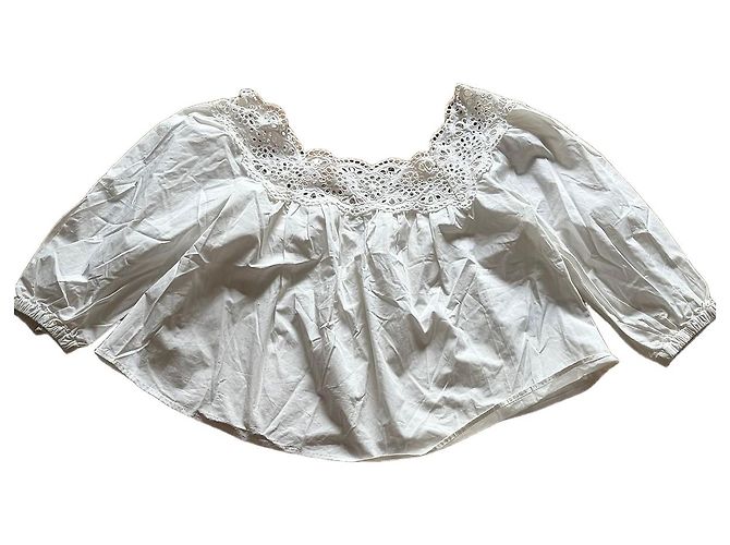 Top Sandro in cotone bianco Multicolore