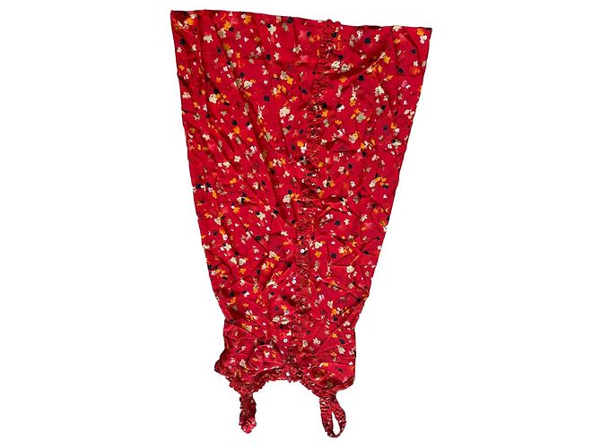 Autre Marque Vestido de seda rojo Realisation Multicolor
