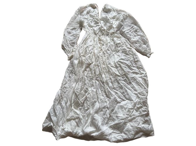 Autre Marque Vestido Joslin de lino morado Multicolor