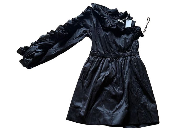 Ulla Johnson Kleid schwarz aus Polyester Mehrfarben