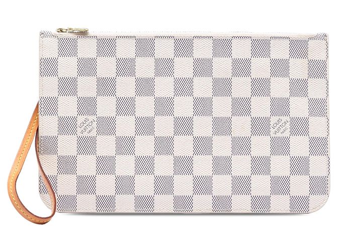 Bolso Louis Vuitton Damier Azur Neverfull MM blanco