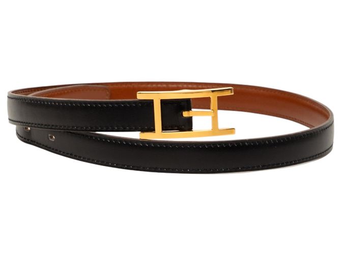 Cinturón reversible Quentin Hermès en cuero Box Calf negro