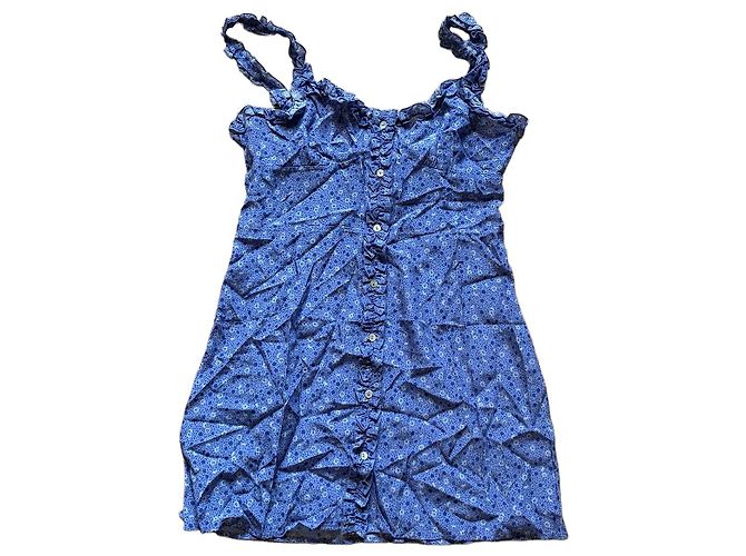 Autre Marque Abito in seta blu Realisation Multicolore