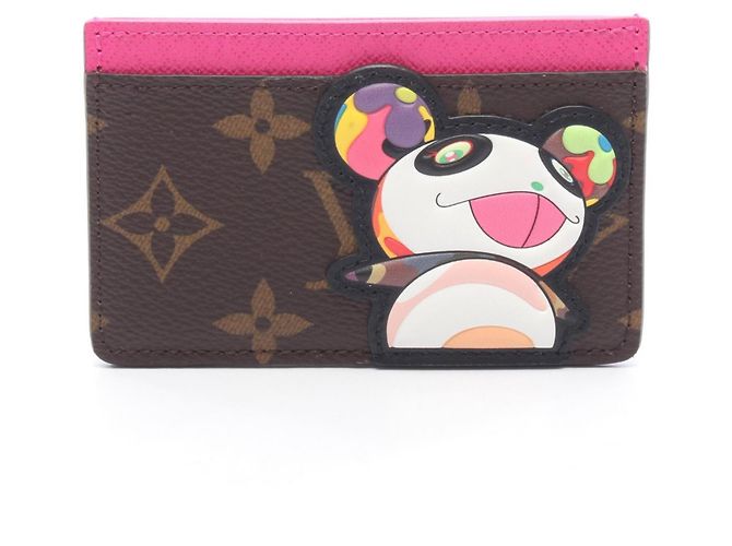 Louis Vuitton Monogram Panda Card Case Brown Pink