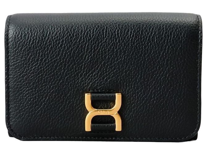 Cartera tri-fold de piel Chloé Marcie Negro