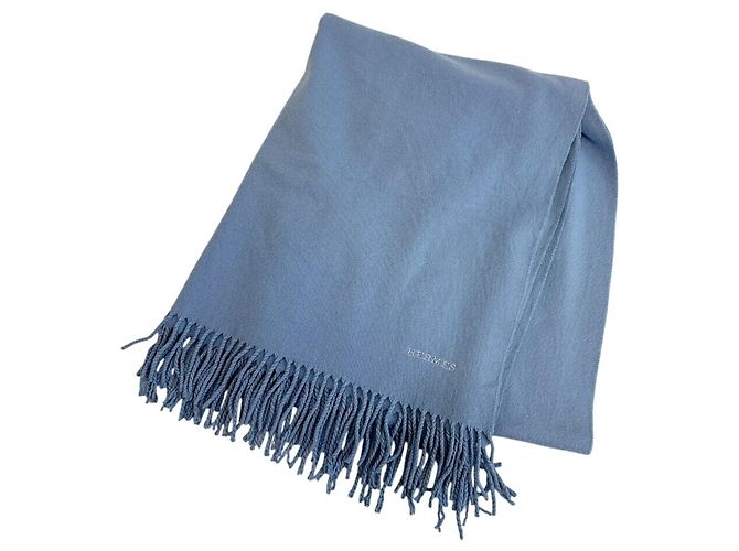 Hermès Stola in cashmere blu Hermes
