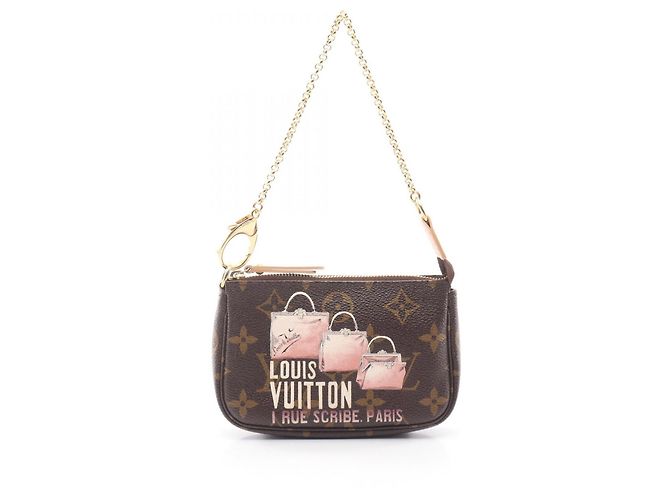 Borsa Louis Vuitton Mini Pochette Accessoires Marrone Multicolore